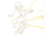 dessin représentant une personne sur un skateboard, avec une lumière jaune provenant de derrière elle