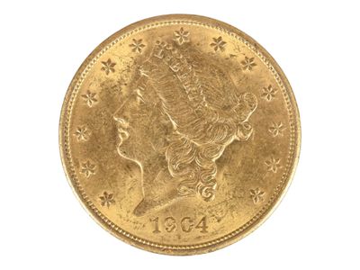 Pièce de 20 U.S dollars en or jaune, 1904. Petites usures. - Photo 1