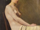 une image représentant un tableau d'une femme nue assise sur une chaise