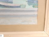 a picture of a painting of a boat on the water