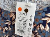 an image of a blue and brown floral dress with a tag on it