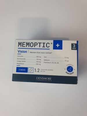 a close up of a blue and white business card on a table