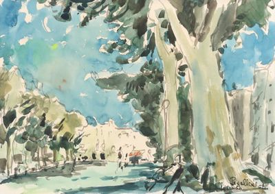 André LEGALLAIS (1921-1981) Place animée
