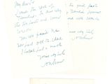 deux lettres manuscrites sur une feuille de papier blanc, écrites à l'encre bleue