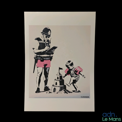 a picture of a painting of a man and a little girl