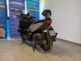 a motorcycle that is parked inside of a building