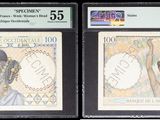 deux billets de banque sur lesquels figure l'image d'un homme tenant une batte de baseball