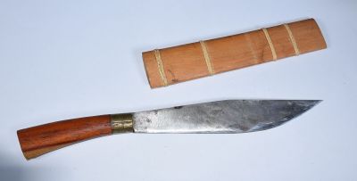 COUTEAU MACHETTE "Enep" thaï traditionnel, poignée et fourre…