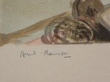 a picture of a painting of a bird on a table