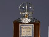 un flacon de parfum posé sur une table à côté d'autres flacons