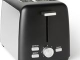black and silver toaster on a white background with a white background