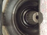 an image of a close up view of a car ' s exhaust pipe
