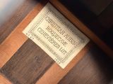 a sign on the floor of a room that reads,