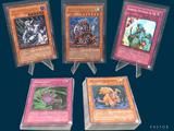 four different types of yu gi oh cards on display