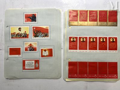 two pages of red and white paper with pictures on them