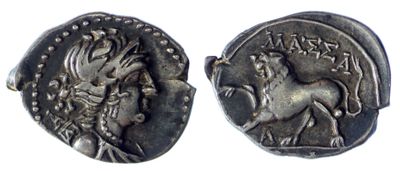 a close up of a coin with a horse on it