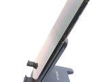 a close up of a cell phone on a stand