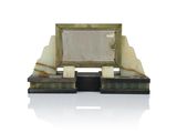 a picture of a marble clock on a stand