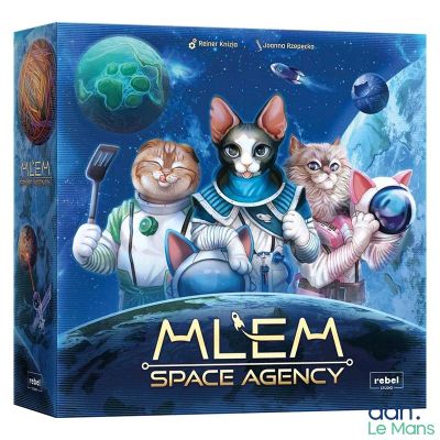 une image représentant un jeu de société avec trois chats dans l'espace