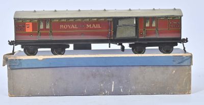 un train miniature posé sur une boîte
