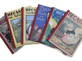 six livres pour enfants empilés les uns sur les autres devant un fond blanc