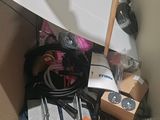 a cardboard box with many items in it