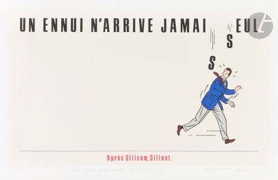 an illustration of a man in a blue jacket is running