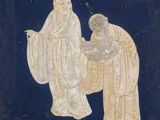 an image of a painting of a man and a woman holding hands