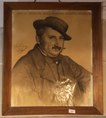 G. DU SERRERAY (XIX°)? "Portrait d'homme à la cigarette surm… - Photo 1