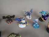 many figurines of different types and sizes on the table