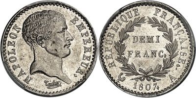 pièce de monnaie en argent portant l'image d'une tête d'homme