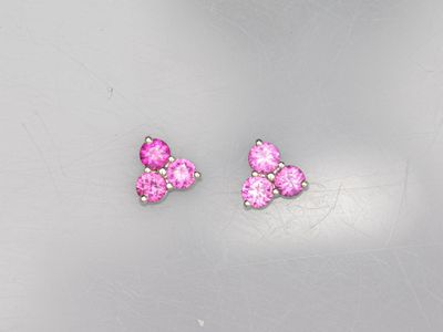 boucles d'oreilles clous en forme de papillon en cristal rose