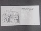 a card with a picture of a group of people on it
