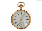 une montre de poche en or avec des chiffres romains sur le cadran