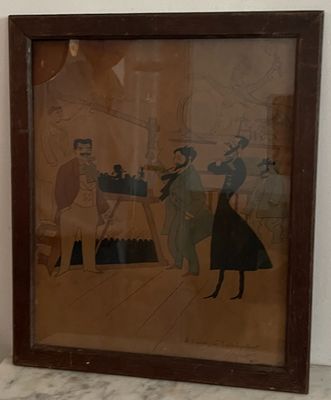 une photo d'une photo représentant un homme et une femme dans une cuisine