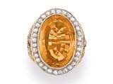 a citrine and diamond ring, by van cleef