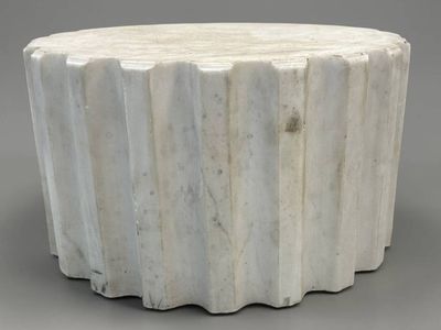 marble coffee table with scalloped edge