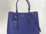 prada blue leather tote bag