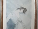 an image of a painting of a woman in a white dress