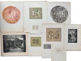 une image représentant divers types d'œuvres d'art sur un fond blanc
