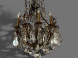an image of a chandelier with a bunch of crystals hanging from it