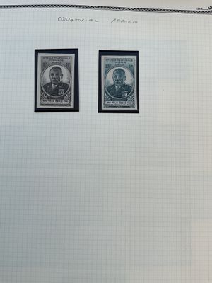 deux timbres sur une feuille de papier représentant un homme et une femme