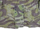 camouflage jacket with blue buttons on a white background with a white background