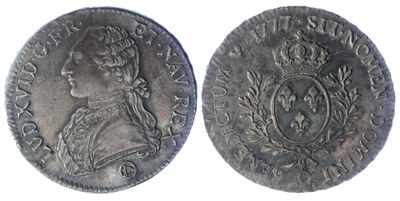 une pièce d'argent à l'effigie d'une femme coiffée d'une couronne