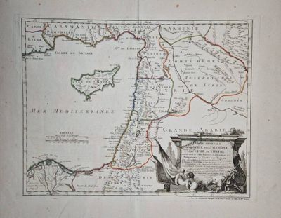 une vieille carte du Moyen-Orient sur laquelle figure une ligne rouge