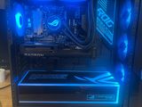 a close up of a computer case with blue lights on it