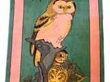 an image of a towel with a picture of an owl on it