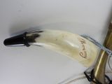 an image of a pen and a horn on a table