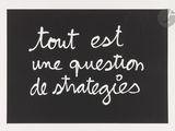 a black and white photo of a sign that says don ' t eat me question de strateges