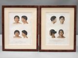 deux reproductions encadrées représentant la tête d'un homme et le visage d'une femme